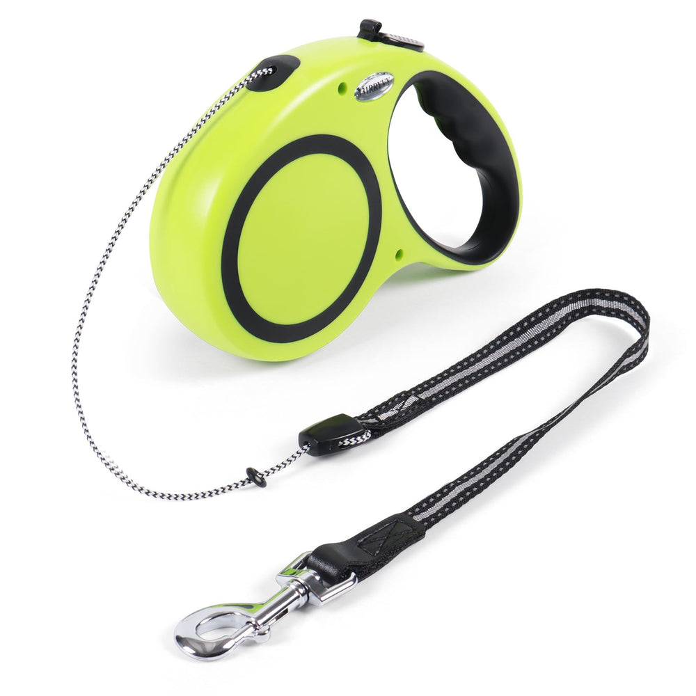 131RRYVY 30ft retractable leash extended view demonstrates long reach for larger dogs.