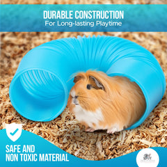 2 Brothers Wholesale hamster tubes blue wide-angle view highlights spacious run-through.