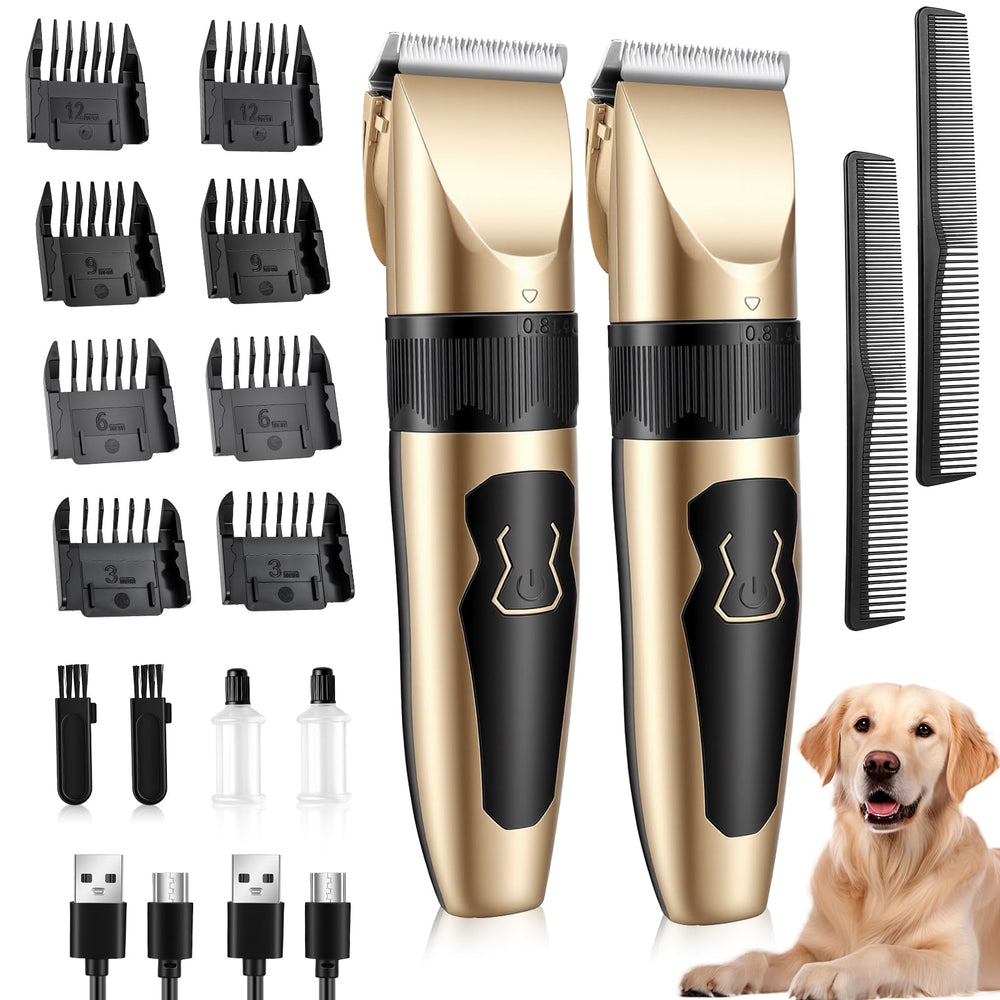 2-pack dog grooming clippers with ceramic blade for smooth trimming.