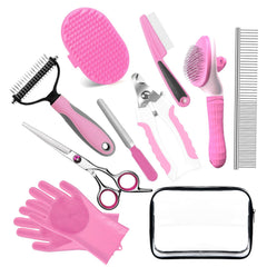 2TRUL bath grooming kit self-cleaning shedding brush reduces loose fur during grooming