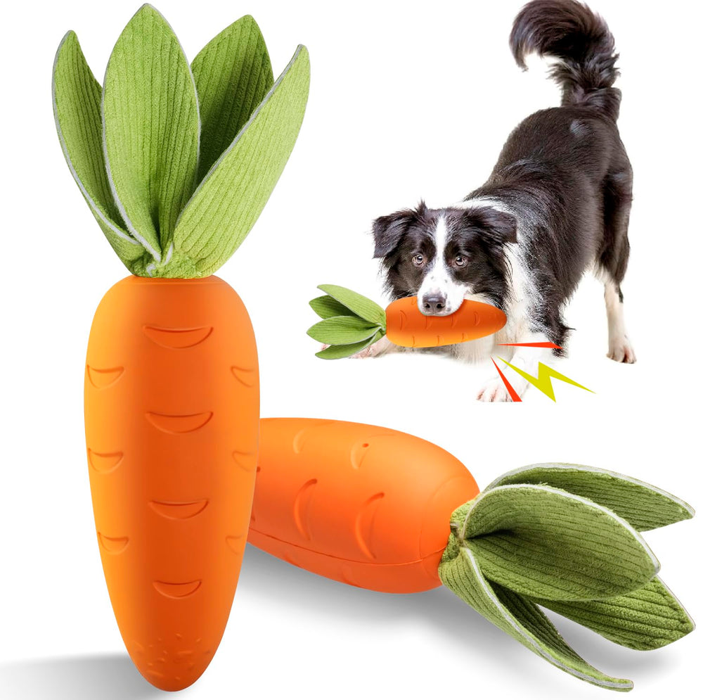 2TRUL dog toy squeaky carrot 9.5-inch for engaging fetch and stress relief.