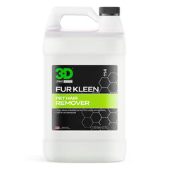 3D Fur Kleen spray bottle loosens embedded pet hair from fabrics for easy removal.