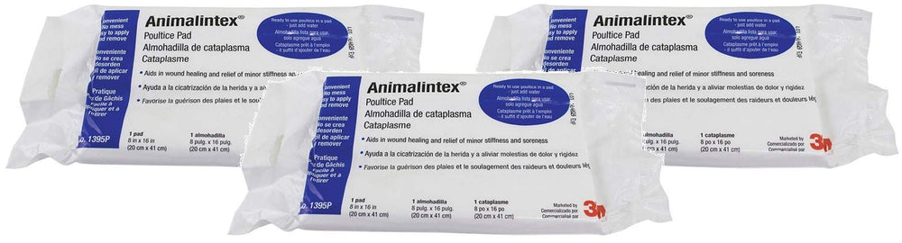 3M Animalintex poultice pad 8x16 inches for horses and dogs, absorbent cotton for versatile care