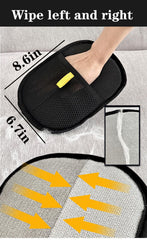 3Pcs Pet Hair Removal Glove on sofa illustrates surface-wide fur pickup