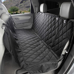 4Knines dog backseat cover hammock waterproof layer keeps car clean during rides.