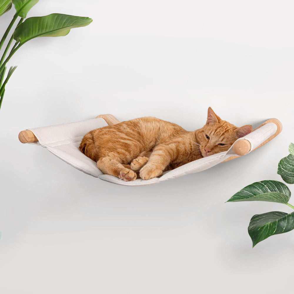 7 Ruby Road cat hammock wall-mounted offers a large-cat perch to save floor space.