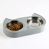 7 Ruby Road cute cat bowls double-dish-setup promotes portion control during meals.