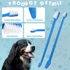 Gerrii small-head dog toothbrush close-up blue for tiny mouths