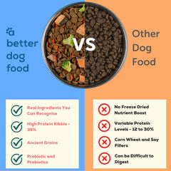 A Better Dog Food freeze-dried salmon pieces add omega-3 nutrition