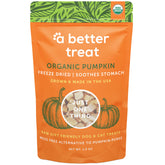 A Better Treat freeze dried pumpkin treats bag — ideal low calorie training reward.