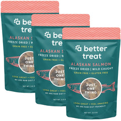A Better Treat freeze-dried salmon dog treat hero showing premium flavor and crunch