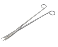A2Z SCILAB long stainless steel 12in aquarium scissors with curved blades for precise plant pruning.