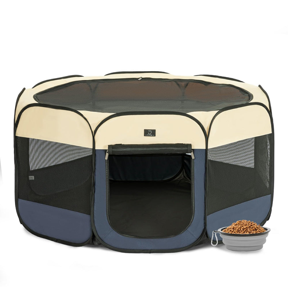 A 4 Pet portable playpen for small dogs setup for travel and safe indoor play