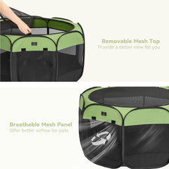 A4 Pet portable dog playpen waterproof bottom helps keep floors clean.