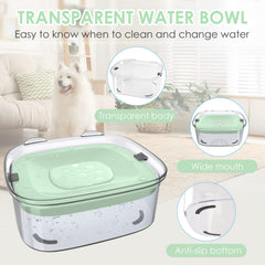 AONKEY anti-spill design slows drinking to keep pets dry and mess-free.