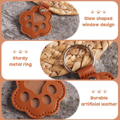 Aanqilze leather pet fur keepsake keychain emphasizes durability and memorial use