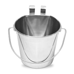 AASPIRE PETS 6qt flat-sides bucket mounted on a kennel door for stable feeding.