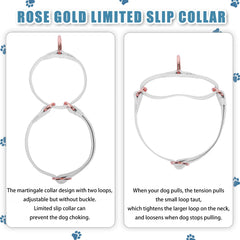 AaufiLux rose-gold D-rings on a stylish, durable leash-ready design.