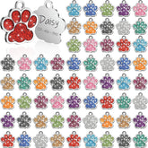 Abbylike 60-pcs paw print pet tags pack front showcases colorful identification.