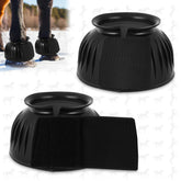 Abbylike bell boots for horses turnout view with left and right pair protecting hooves during work