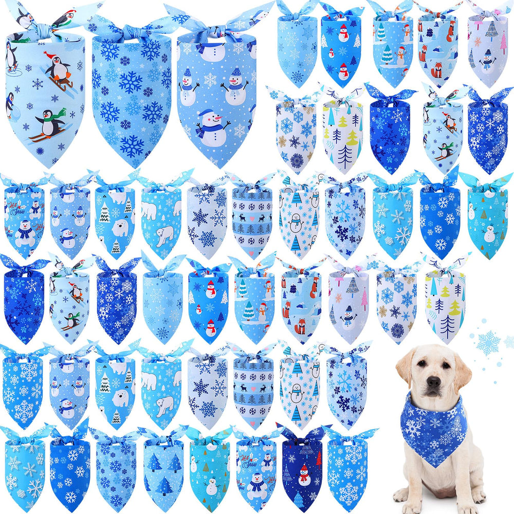 Abbylike blue snowflake bandana adds festive winter style for pet photos