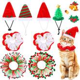 Abbylike Christmas hat green shiny on cat for festive photos