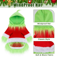 abbylike dog christmas outfit hoodie hat side view easy dressing for pets