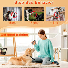 Abdtech anti barking device with wrist strap enables hands-free barking control during walks.