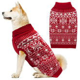 ABFEKIEA dog sweater with snowflake pattern keeps pets warm on winter walks.