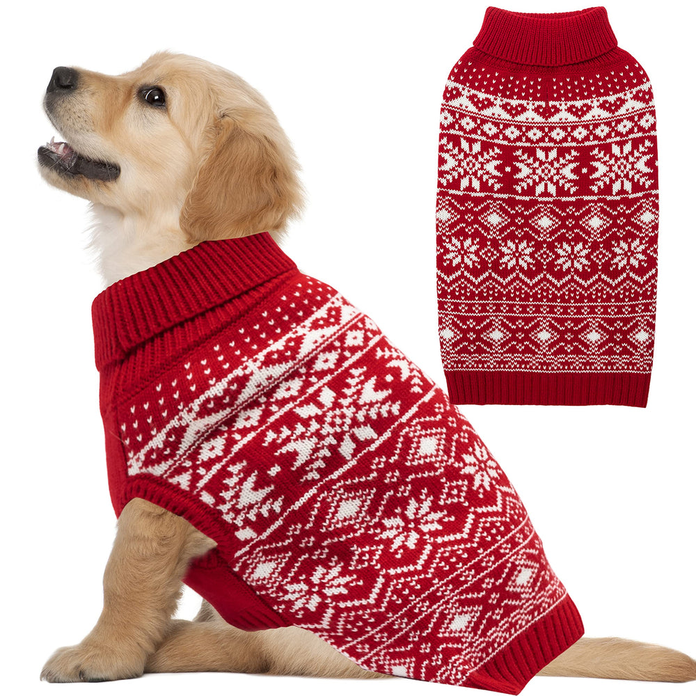 ABFEKIEA dog sweater snowflake pattern keeps your dog warm on winter walks