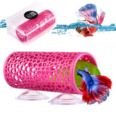 Abizoo Betta pink tunnel hideout view enhances viewing and interaction.