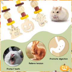 Abizoo Halloween wooden skewers provide varied textures to satisfy chewing instincts.