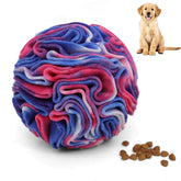 Ablechien Snuffle Ball close-up shows soft polar fleece for gentle play