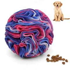 Ablechien Snuffle Ball close-up shows soft polar fleece for gentle play