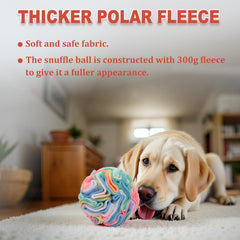 Soft polar fleece texture on Ablechien snuffle ball, gentle on teeth
