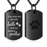 Abooxiu cremation necklace pawprint pendant memorial for daily remembrance.