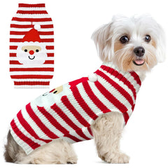 ABRRLO dog Christmas sweater Santa striped on dog for festive holiday style