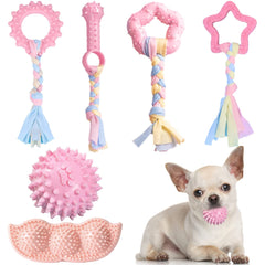 ABRRLO pink ball teething toy for puppies supports safe chewing and mental stimulation.