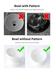 ABRUTY cat bowl wide design 5.8 inches reduces whisker contact.