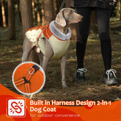 Abuandi dog winter coat thick polar fleece interior for warmth and softness.