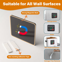 Abudada two-sliders allow quick AM and PM feeding updates.