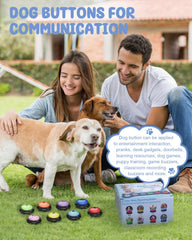 Acools colorful dog buttons improve visibility and engagement during training.