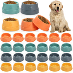 Acshio 24-pack dog bowls with paw print for parties and daily feeding