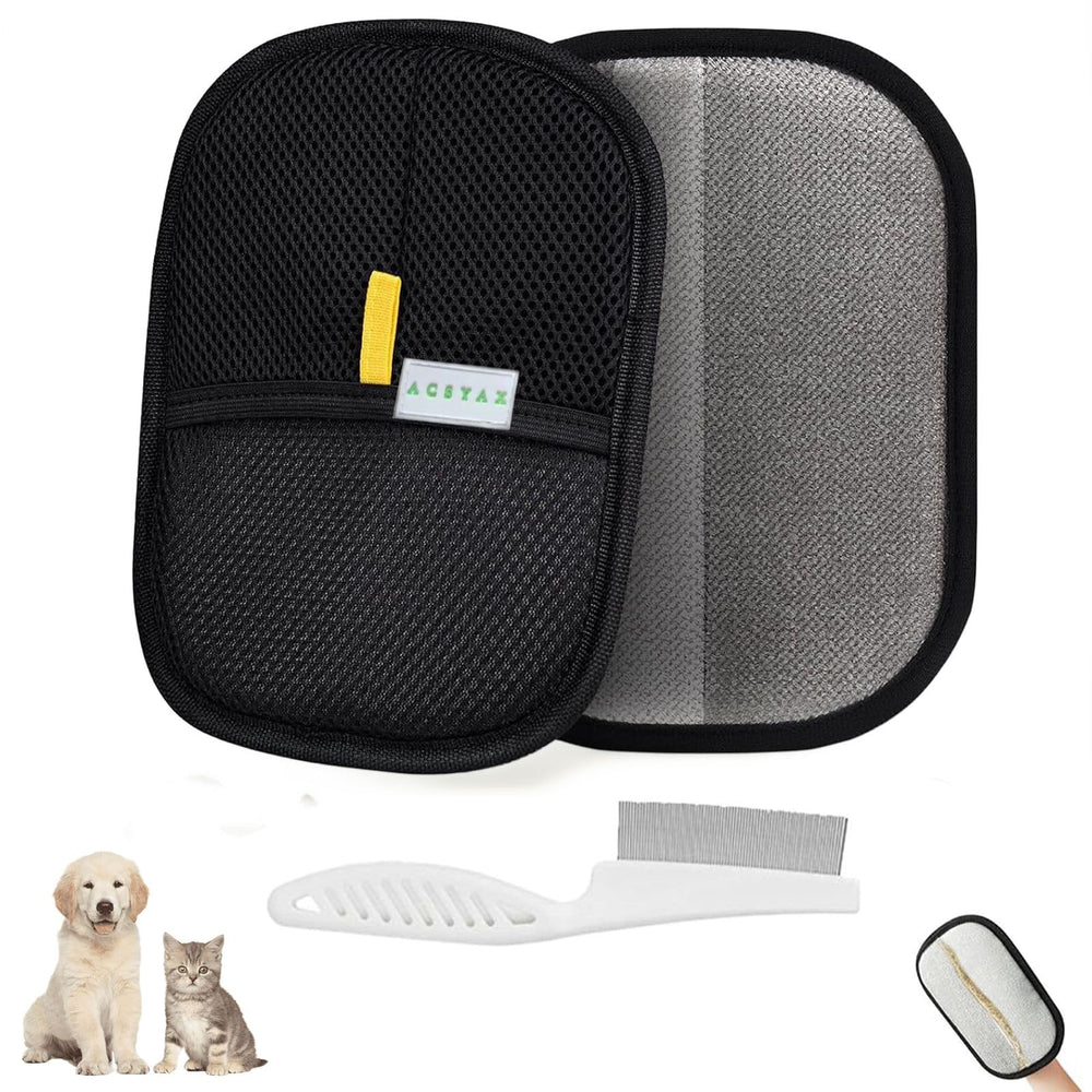 ACSYAX Pet Hair Removal Glove pack front view for easy home decluttering
