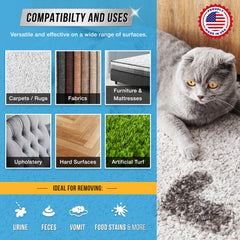 ACTIVE enzyme cleaner applied to wood floors removes pet messes and odors safely.