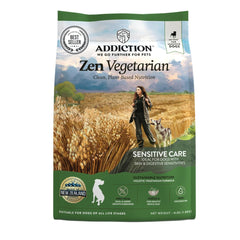 Add Addiction Zen Vegetarian dry dog food in a bowl ready to serve, ideal for sensitive dogs.