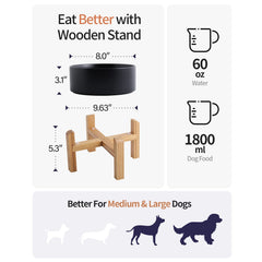 Addogyy wood stand elevates the bowl for a focused feeding session.