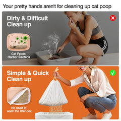 ADDPETS sifting liner drawstring close-up demonstrates secure fit and leak prevention.