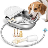 Ademon automatic water bowl close-up of durable stainless steel bowl for easy cleaning.