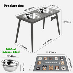 ADENGL splash-proof mat in gray keeps the feeding area clean.